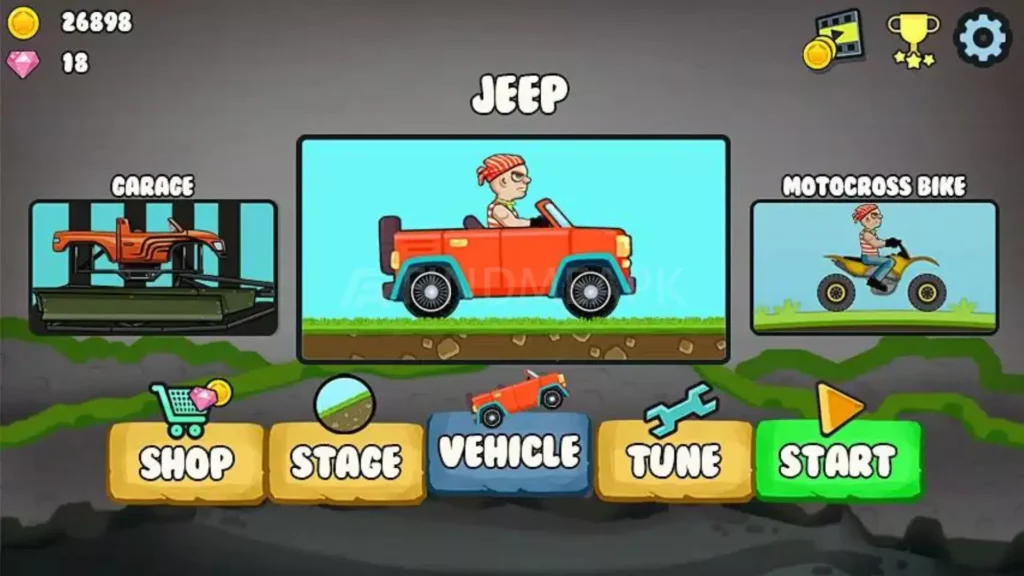 Hill Climb Racing vehicle customization