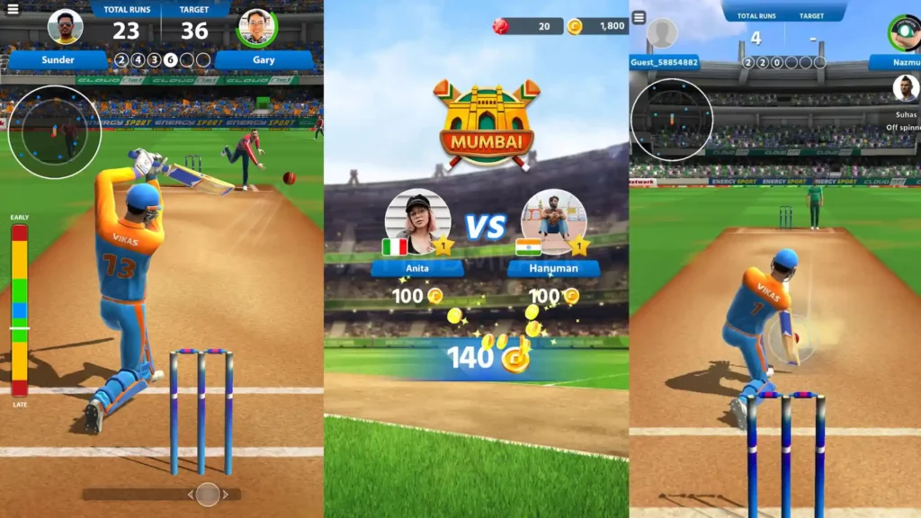 Cricket league gameplay