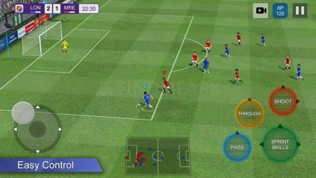 Easy controls in Pro League Soccer 