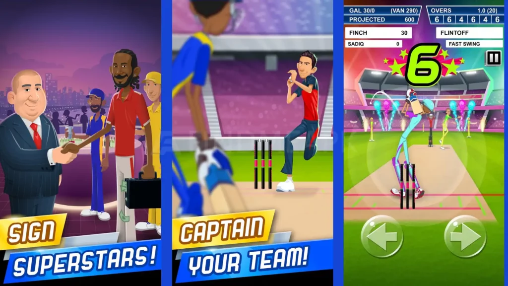 Stick Cricket Super League MOD Featues  collection 