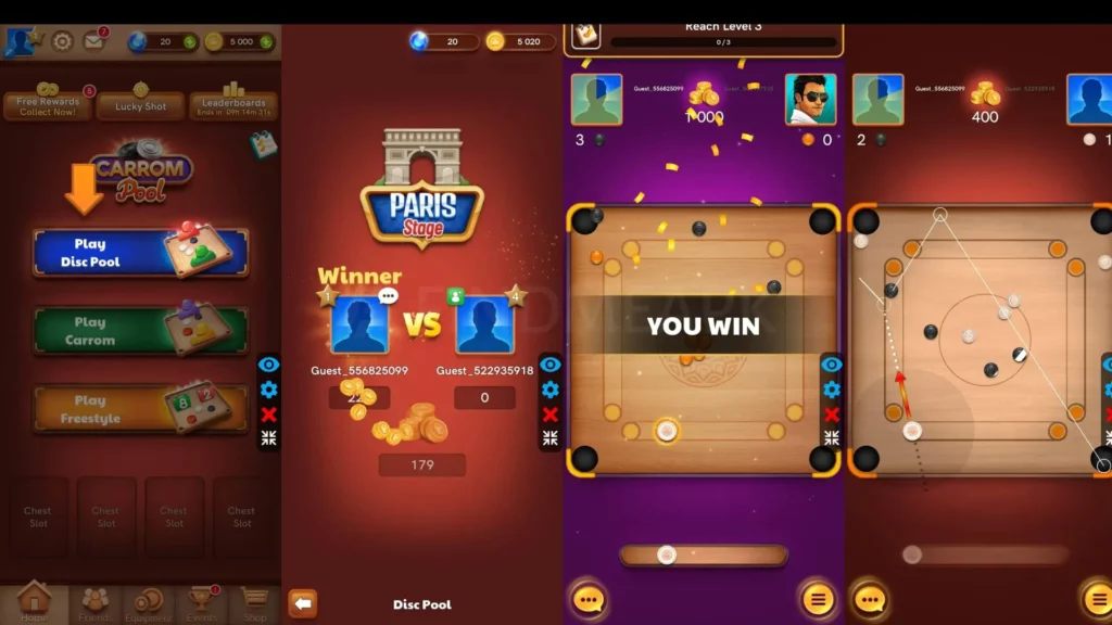 Various Modes in Aim Carrom premium features