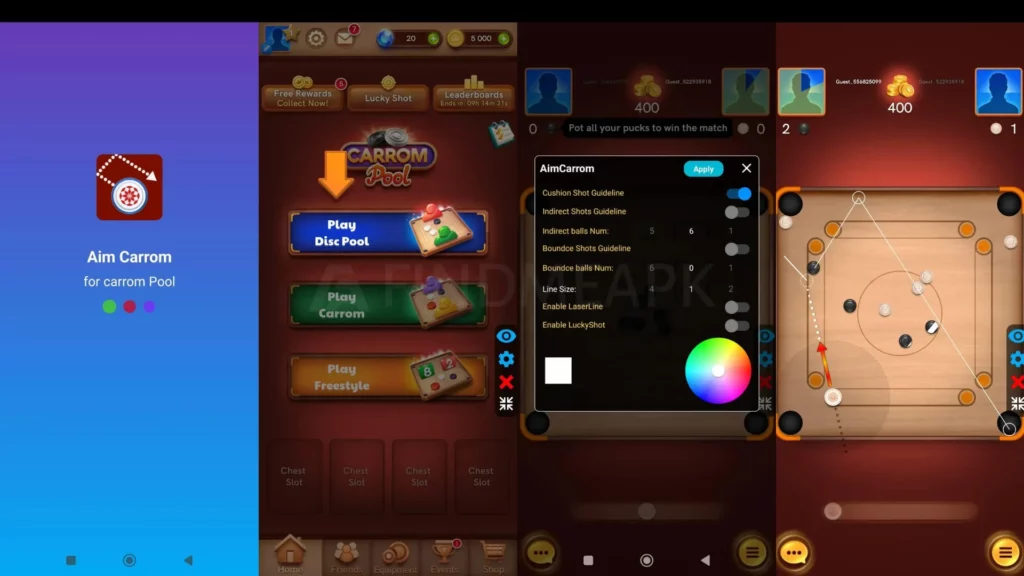 Gameplay Aim Carrom MOD APK  